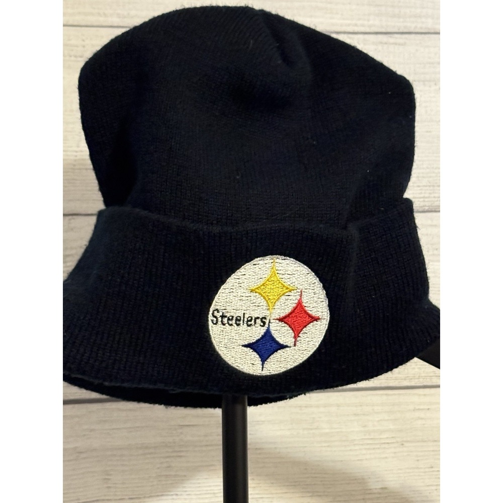 Pittsburgh Steelers Black Cuffed Knit Beanie‎ Hat NFL Team VGC